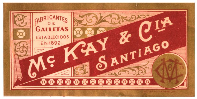 Etiqueta de la marca McKay Santiago a principios del siglo veinte
